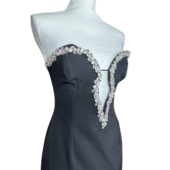 Bardot Black Midi Dress with Silver Accents - Picture 7 of 16